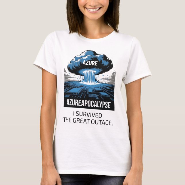Camiseta Azure Apocalypse – I Survived the Great Outage (Frente)