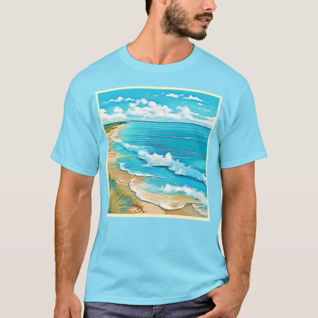 Camiseta Azure Beach Calm Design (Frente)