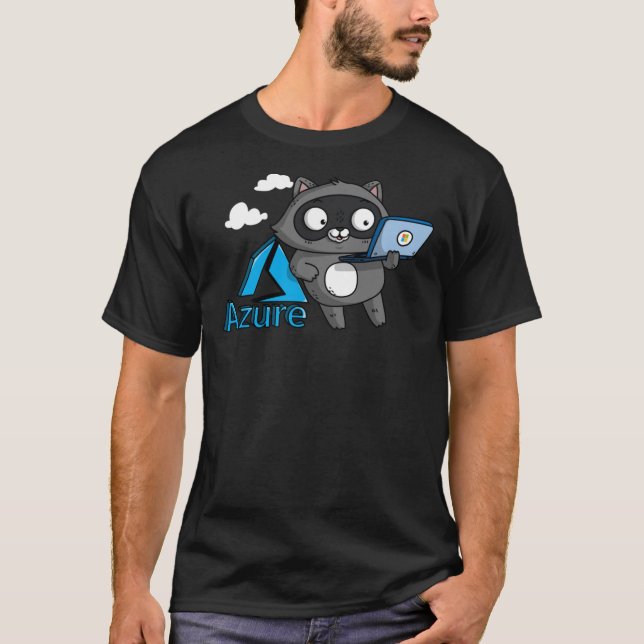 Camiseta Azure Bit Raccoon com Microsoft Surface Classic T (Frente)