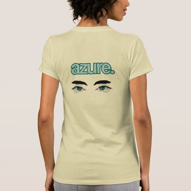 Camiseta AZURE - Camisa-T feminina com Design de olhos na p (Verso)