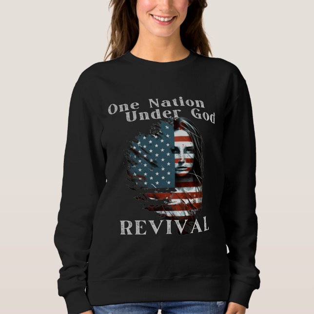 Camiseta Azusa Revival American Flag Girl Holy Spirit Chris (Frente)