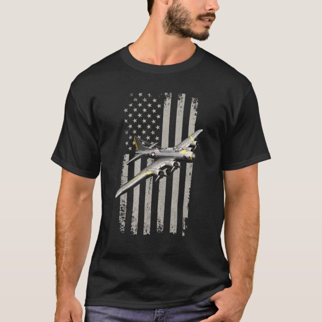 Camiseta B17 Bomber Ww2 Avião Plane Usa Bandeira Veterana (Frente)