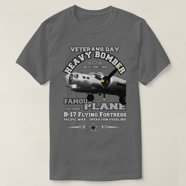Camiseta B17 Fortaleza Voadora Bombardeiro 1 (Frente do Design)