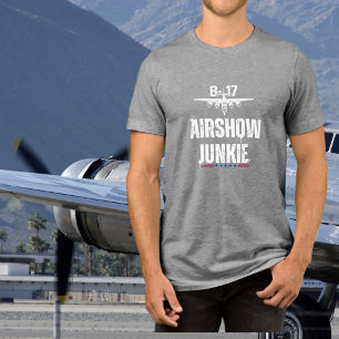Camiseta B-17 Avião Antigo Exibição Aérea Viciado Aviação S