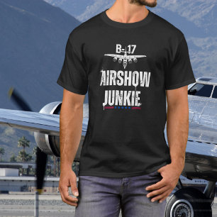 Camiseta B-17 Avião Antigo Exibição Aérea Viciado Aviação S