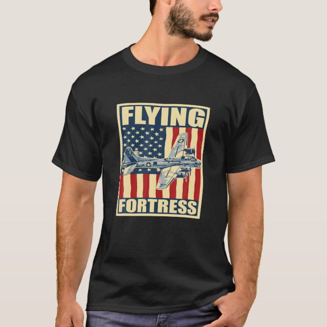 Camiseta B-17 Avião-Fortaleza-Voador Bombardeiro (Frente)