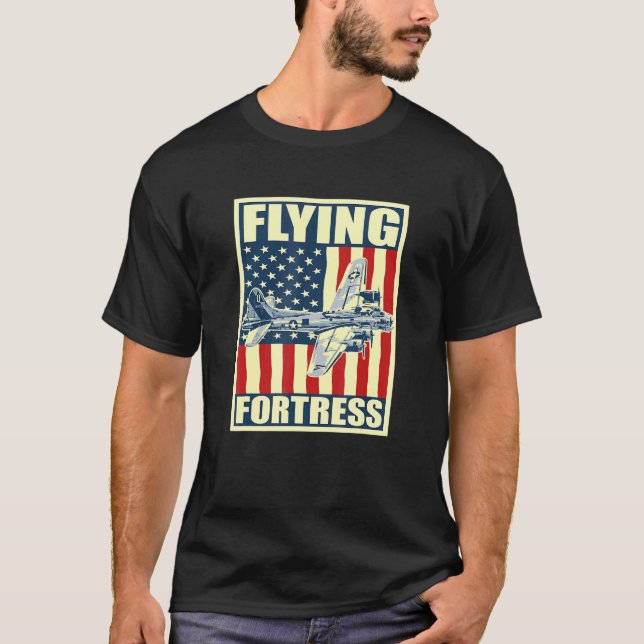Camiseta B 17 Bombardeiro De Aviões Da Fortaleza Voadora (Frente)