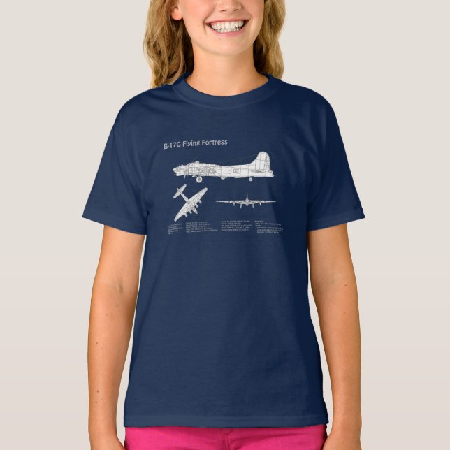 Camiseta B-17 Fortaleza Voadora - Plano de bordo ABD (Frente)