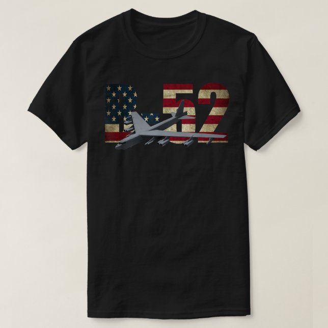Camiseta B-52 Stratofortress Bomber EUA Flag (Frente do Design)