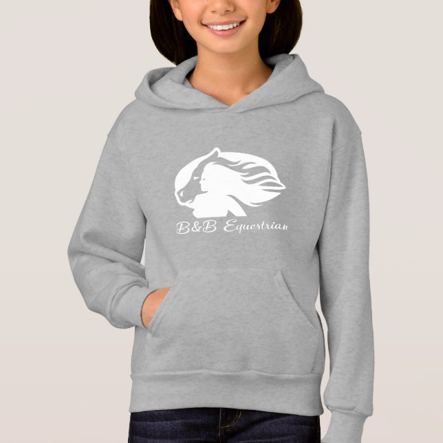 Camiseta B&B Equestre - Kids Hoodie - Logotipo Branco (Frente)