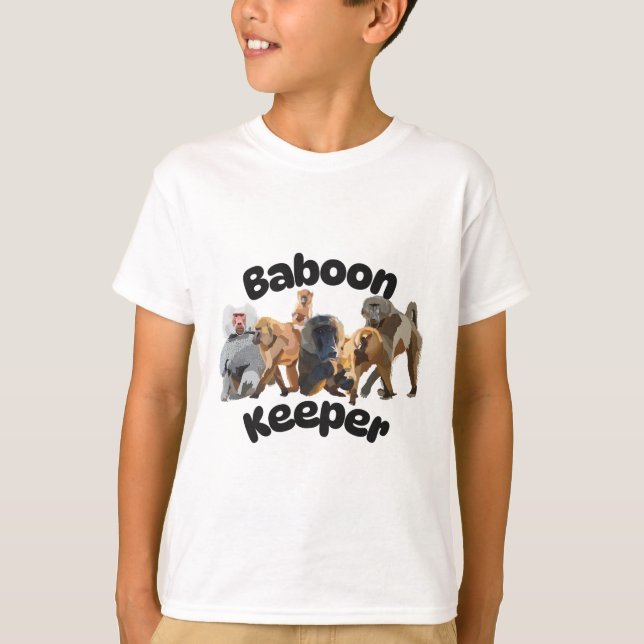 Camiseta B é para Baboon Keeper (Frente)
