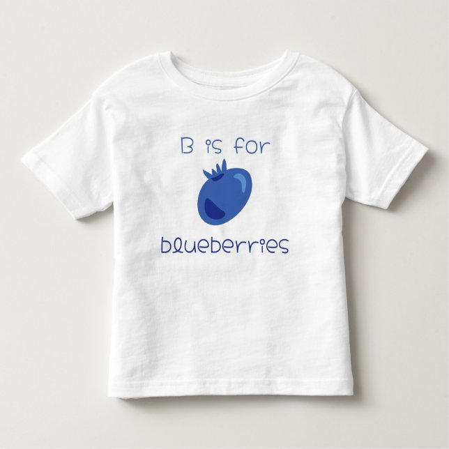 Camiseta "B é para mirtilos" Figura de fruta divertida (Frente)