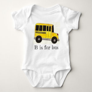 Camiseta B é para o Alfabeto Escolar Bus Yellow School Bus