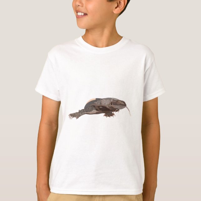 Camiseta B é para o Black Throated Monitor Lizard (Frente)