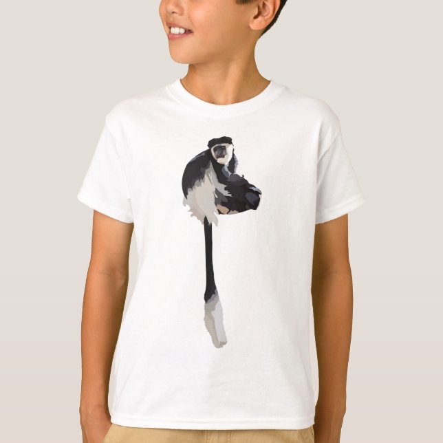 Camiseta B é para o Colobo Negro e Branco (Frente)