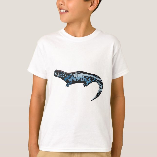 Camiseta B é para Salamandra de Superfície Azul (Frente)