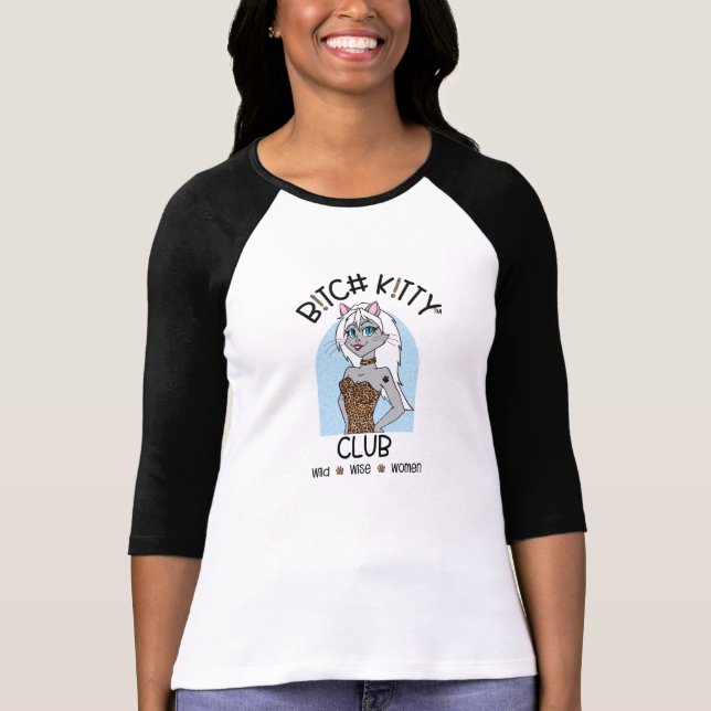 Camiseta B K!TTY CLUB Girl Blue Leopardo Baseball Jersey (Frente)