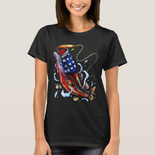 Camiseta B Pesca Peixes Pai Americano Pavilhão Quarto Do