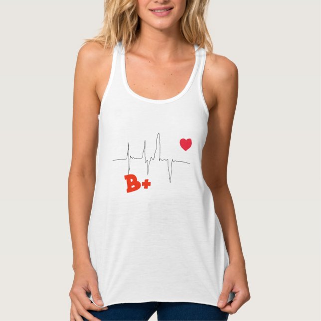 Camiseta B+ Tipo Sanguíneo Funky Frequência Cardía (Frente)