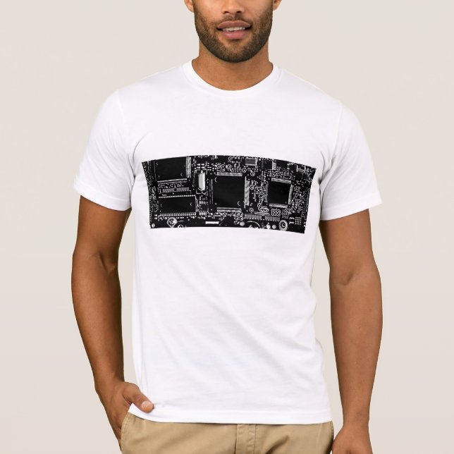 Camiseta B&W Circuito branco (Frente)