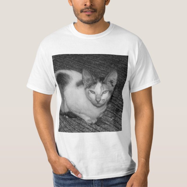Camiseta B&W - Gato 03 (Frente)