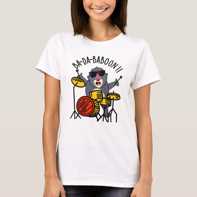 Camiseta Ba-da-ba-boon Funny Baboon Pun (Frente)