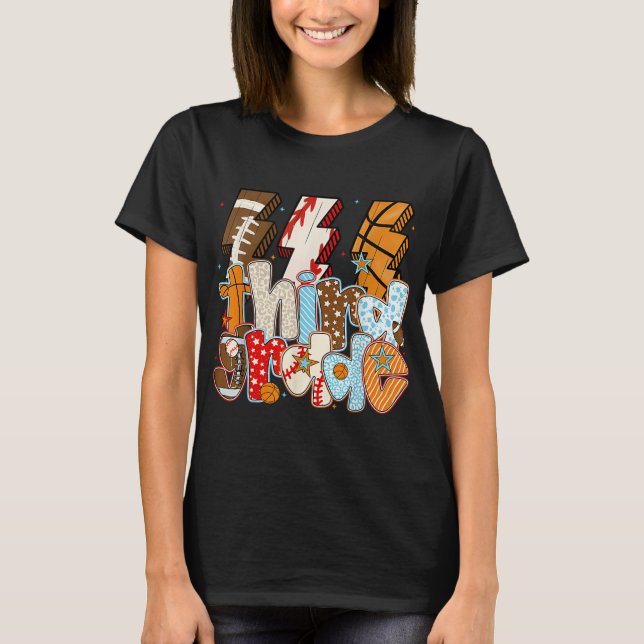Camiseta Ba de Basebol de Futebol de 2º ano para rapazes Li (Frente)