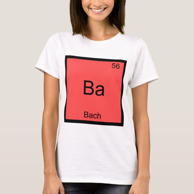Camiseta Ba - Símbolo de Elemento Químico Funny Bach T-Shir (Frente)