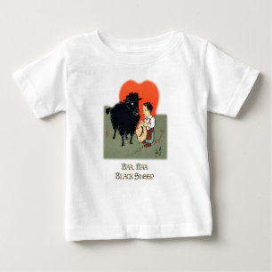 Camiseta BAA BAA BLACK SHEEP - Rhymes de jardim para bebês