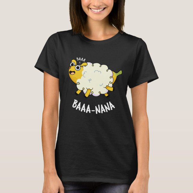 Camiseta Baa-nana Funny Banana Pun Dark BG (Frente)