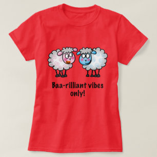 Camiseta Baa-rilante - Par de Ovelhas de Desenho Animado Fo