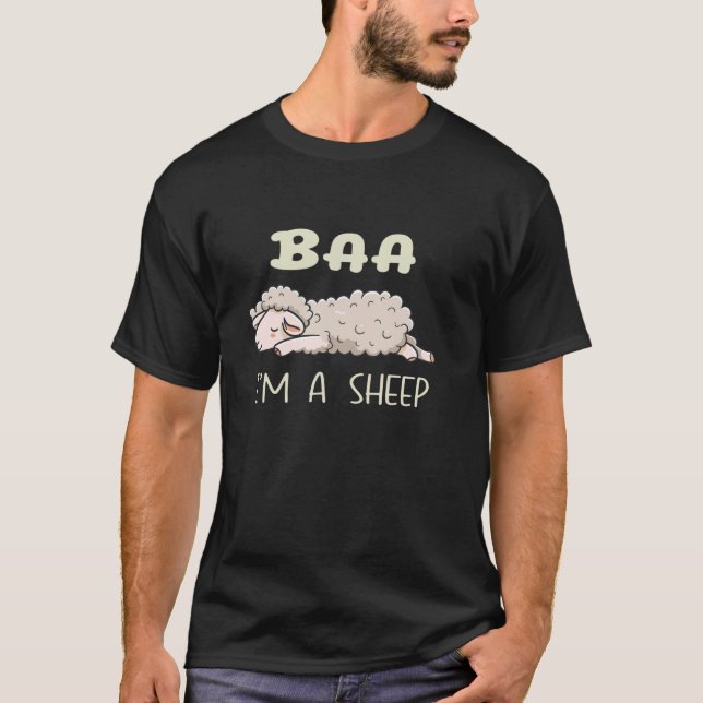 Camiseta Baa, sou uma ovelha engraçada dormindo (Frente)
