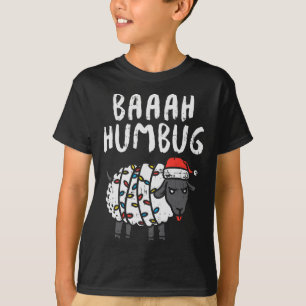 Camiseta Baaah Humbug Sheep Xmas Diversão de Luzes Anti Nat