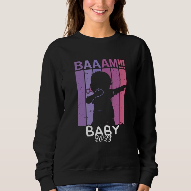 Camiseta Baam Girl Baby 2023 Dab Pregnancy Expectant Mother (Frente)