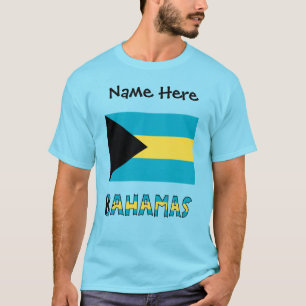 Camiseta Baamas e Bahamas Bandeira Personalizadas Masculina