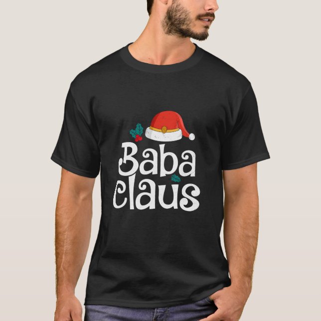 Camiseta Baba Claus Natal Santa Claus Xmas Family Pajam (Frente)