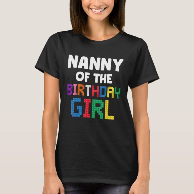 Camiseta Babá da Criadora Mestre de Aniversário Bricks B (Frente)