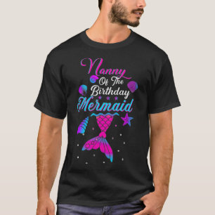 Camiseta Babá Da Família De Sereias De Aniversário _3