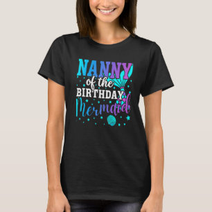 Camiseta Babá Da Família De Sereias De Aniversário Que Corr