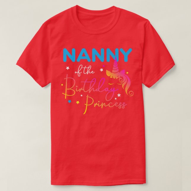 Camiseta Babá da Princesa de Aniversário Mãe do Unicórnio (Frente do Design)
