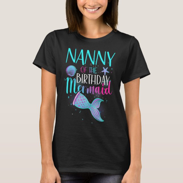 Camiseta Babá Da Sereia De Aniversário Que Corresponde À Fa (Frente)