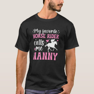 Camiseta Babá de Exposição de Cavalos Avó Orgulhosa Babá Eq