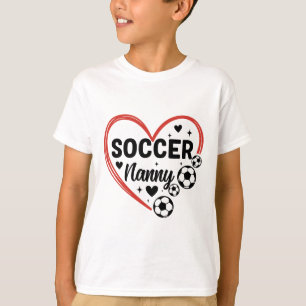Camiseta Babá de Futebol Coração Babá de Jogador de Futebol