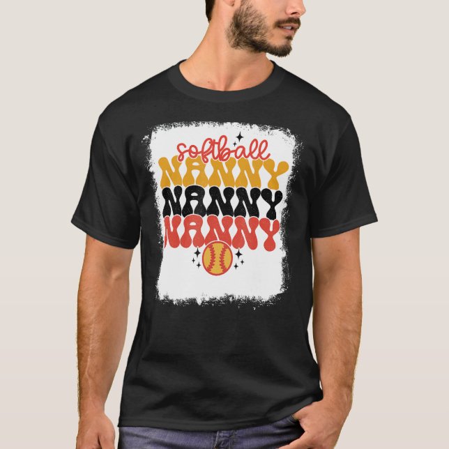Camiseta Babá de Softball Retro Softball Mãe Mãe (Frente)
