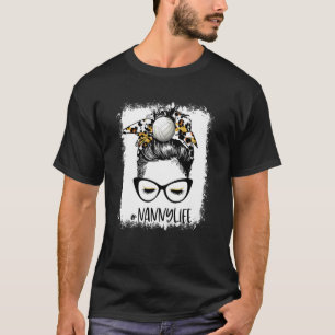 Camiseta Babá de Voleibol Branqueada Vida Leopardo Mensagem