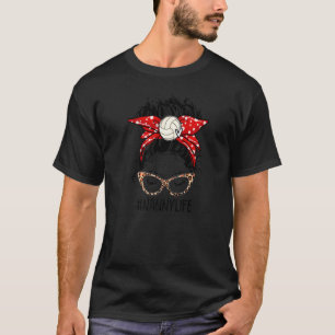 Camiseta Babá de Voleibol Vida Leopardo Mensageira Babá Mam