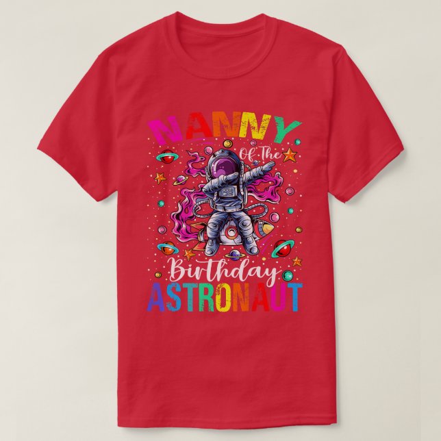 Camiseta Babá Do Tema Espacial Do Astronauta De Aniversário (Frente do Design)
