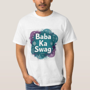 Camiseta Baba Ka Swag Gráfico Abstrato Ousado em Hindi De