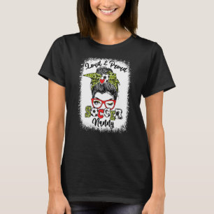 Camiseta Babá Louca E Orgulhosa Soccer Mensagem Bun Bleache