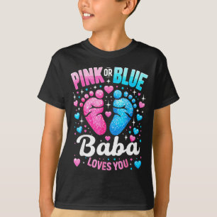 Camiseta Baba rosa ou azul ama revelação do sexo do bebê sh